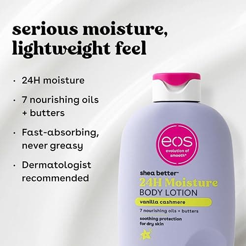 eos Shea Better Body Lotion Vanilla Cashmere, 24-Hour Moisture Skin Care, Lightweight & Non-Greasy, Natural Shea, Vegan, Vanilla Body Lotion, 16 fl oz thumbnail 5