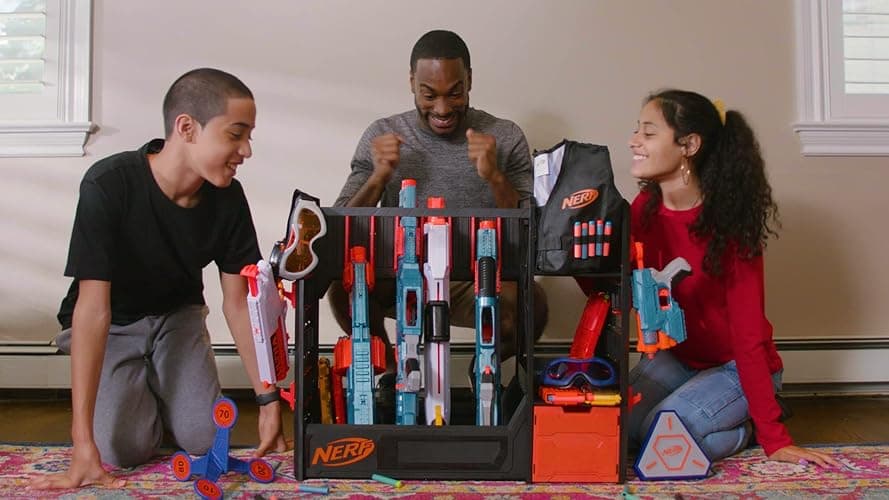 Nerf Elite Blaster Rack - Storage for up to Six Blasters, Including Shelving and Drawers Accessories, Orange and Black - Amazon Exclusive thumbnail 9