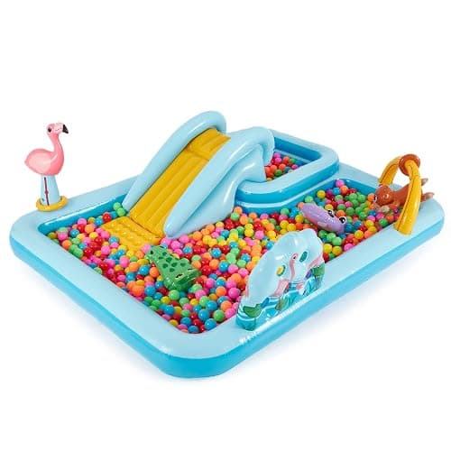 Intex 96" x 78" x 28" Inflatable Jungle Adventure Play Center Spray Kiddie Pool - Backyard Kids Water Slide, Outdoor Blow-Up Splash Pad for Toddlers thumbnail 7