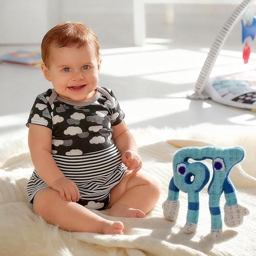 67 Plush Toy 10 Inches Soft Stuffed Number Character Inspired by Steal A Brainrot – Cute Blue Pixel-Style Plushie for Kids and Collectors (A-Number-67) thumbnail 2