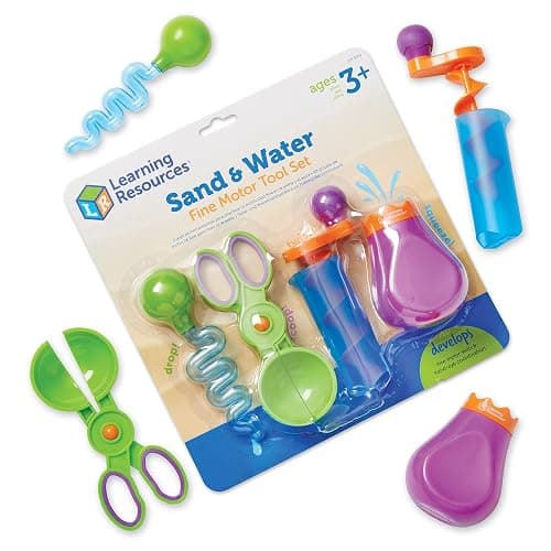 Learning Resources Sand & Water Fine Motor Set - Fidget Toys, Water Bin Play, Toddler Daycare Essentials Games Tools, Homeschool and Preschool, Montessori for Kids, Gifts for Boys and Girls - Image 1