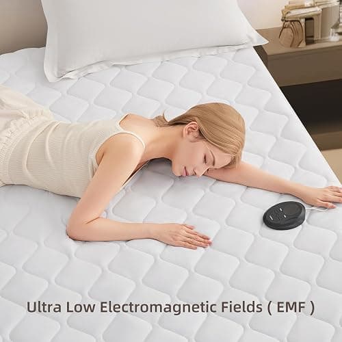 Bwarm Premium Quilted Heated Mattress Pad Twin XL Size, 39" x 80" Bed Warmer, 9 Heat Settings, 1-12 Hours Auto Off, Soft and Cozy, Deep Pocket, Fast Heating, Machine Washable - Quilted White - Twin XL thumbnail 5
