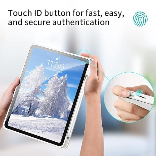 LovRug for iPad Air 11 Inch Case (M2) 2024, iPad Air 5th Generation Case 2022/iPad Air Cases 4th Generation 2020 10.9 Inch with Pencil Holder, Soft TPU Back Smart Protective Cover(White) thumbnail 6