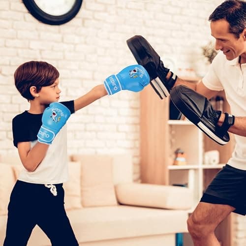 Redipo Kids Boxing Gloves, Youth Boxing Training Gloves for Kids 3-9 Year Boys and Girls, 4&6OZ Fighting Gloves, Punching Bag Kickboxing Thai Mitts MMA Training Sparring Gloves - Blue - 4OZ thumbnail 5
