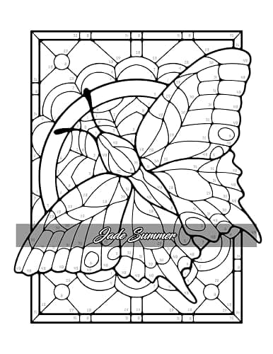 Color by Number Animals: Adult Coloring Book with Cats, Dogs, Birds, Butterflies, Horses, Sloths, and Many More for Stress Relief and Relaxation thumbnail 32