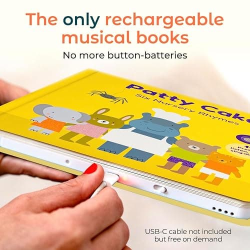 Cali's Books Patty Cake Nursery Rhymes - Interactive Books for 1 Year Old, Sound Book for Toddlers 1-3, Perfect 1 Year Old Girl, Musical Book for Toddlers, 6 Favorite Songs thumbnail 2