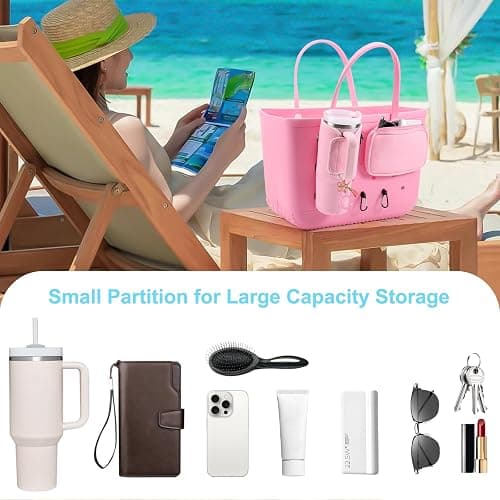 MEETI 4PCS Organizer Holder for Bogg Bag, Accessories for Bogg Bags, Phone & Cup Holder compatible with Bogg Bag Original, Bag is not included thumbnail 4