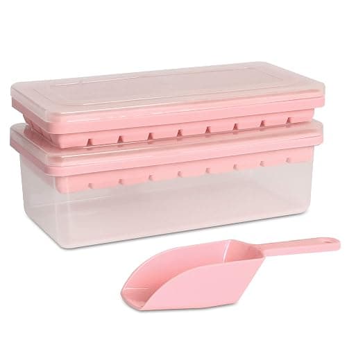 Food-grade Silicone Ice Cube Tray with Lid and Storage Bin for Freezer, Easy-Release 2 * 36 Small Nugget Ice Trays 1 ice Bucket & Scoop, Flexible Ice Cube Molds with Ice Container - Image 1