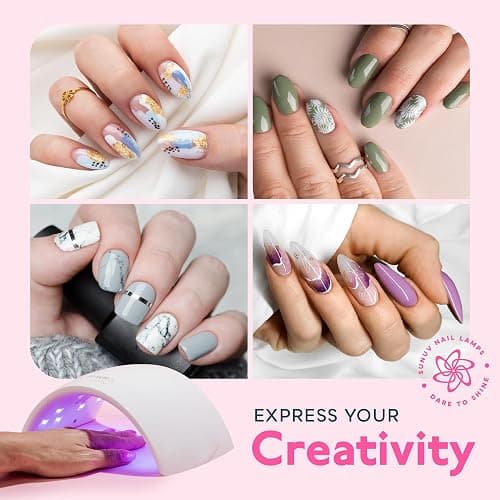 SUNUV UV LED Nail Lamp, Nail Dryer for Gel Polish UV Light for Gel Nails with Sensor 2 Timer SUN9C Blue Gift for Women Girl - Sky Blue thumbnail 6
