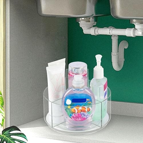 360° Rotating Makeup Organizer Clear Lazy Susan Organizer for Vanity, Cosmetic Display Cases for Bathroom Countertop, Makeup Storage Organizer, Desktop Dresser Sundries Storage Boxes thumbnail 7