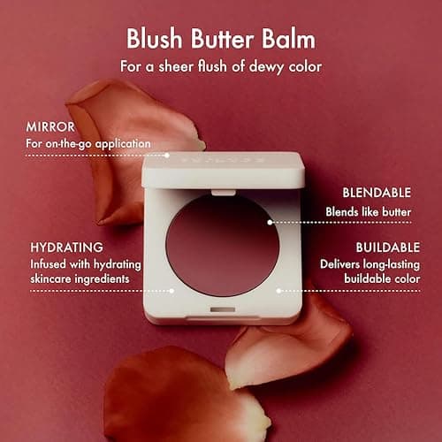 Summer Fridays Blush Butter Balm - Skincare-Infused Hydrating Cream Blush with Hyaluronic Acid, Ceramides, & Shea Butter for a Dewy Flush of Color - Cheek and Lip Tint - Dusty Rose (0.14 Oz) thumbnail 2