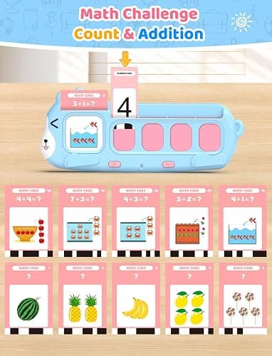 QuTZ Phonics Learning Toy for Preschool Kids – Talking Flash Cards with Sound Machine, Word Blending & Math Games – Educational Reading & Counting Activity Set 4-8 thumbnail 5