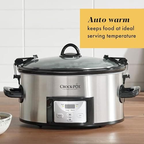 Crock-Pot 6 Quart Cook & Carry Programmable Slow Cooker with Digital Timer Stainless Steel (CPSCVC60LL-S) pack of 1 thumbnail 6
