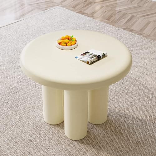 Guyii Cream White Dining Table, Round Kitchen Table, Modern Dining Room Table for Kitchen, Bar, Living Room, Table Only - Image 1