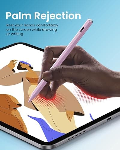 Hastraith Stylus Pen for iPad(2018-2025)-2X Faster Charge with Tilt Sensitivity & Palm Rejection for iPad 11/10/9/8/7/6th Gen, Air 7/6/5/4/3/M3/M2, Pro 13"/12.9"/11"/M4, Mini 7/6/5th,Pink thumbnail 5