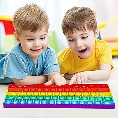 Ranzah Educational Keyboard Pop Fidget Toy Push Pop Bubble Sensory Poppet Toy for Kids Learning Squishy Squeeze Toy ADHD Stress Anxiety Relief Toddler Toy Montessori School Toy Gift Travel Popper thumbnail 2