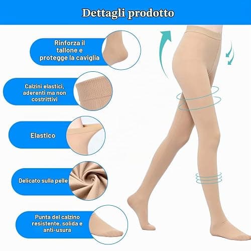 AOGOE Collant a Compressione Medica per Donne e Uomini, Collant Contenitivi Compressione Graduata 23-32mmhg, Calze Antitrombo Elastiche per Vene Varicose, Edema, Volo A Lungo Raggio, Sportive thumbnail 3