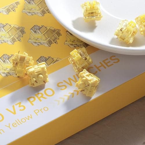 Akko V3 Cream Yellow Pro Keyboard Switch with Dustproof Stem for Mechanical Gaming Keyboard, 5-Pin 50gf Linear Switches (45pcs) thumbnail 5