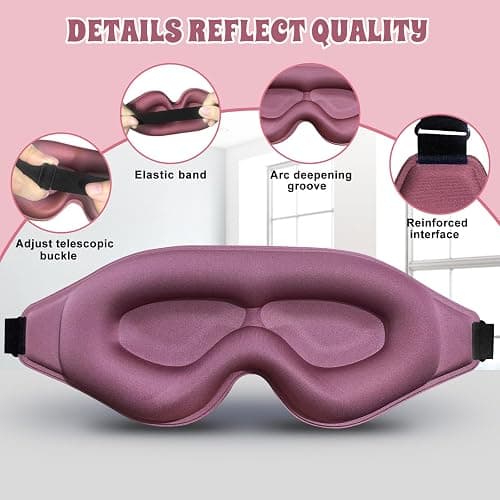 Clbxzwc 3D Advanced Eye Mask for Sleeping, Ultra Delicate Soft Skin Friendly Eye mask,100% Blackout Sleep Eye Mask for Sleep, Eyelash Extension Sleep mask, Sleeping Eye Masks for Men and Women thumbnail 5