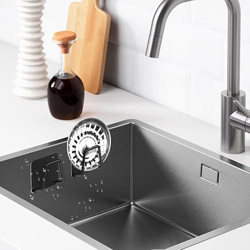 UKOFEW 2 Pièces Porte Eponge Evier Cuisine, Porte Eponge Evier Auto Adhesif, 304 INOX, Support Eponge INOX, Support Eponge pour Le Rangement de Cuisine et Salle de Bain thumbnail 2