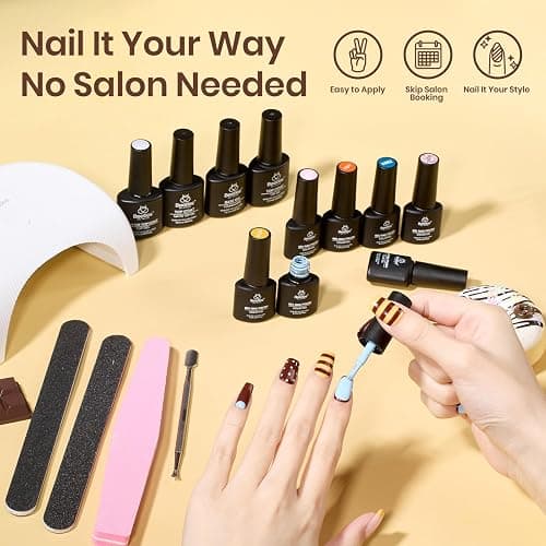Beetles Gel Nail Polish Kit with U V Light - 55Pcs 32 Color Gel Nail Kit | LuliCore Polka Set with Nail Drill Base Top Coat Professional Manicure Set Home Salon DIY Gifts for Women thumbnail 8