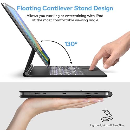 Keyboard Case for iPad Air 11-inch (M3 2025 / M2 2024) & iPad Pro 11 inch(1st/2nd/3rd/4th Generation) – Magic-Style Magnetic Keyboard Case with Multi-Touch Trackpad for 10.9” iPad Air 4th/5th Gen. - Black thumbnail 4