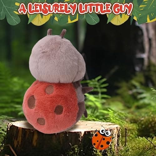 RHHSSE Chubby Smiling Ladybug Plush, Lucky Soft Seven-Spotted Ladybug Plush Toy, Cute Insect Stuffed Animal, The Best Gift for Child and Partners(8 inch) thumbnail 7