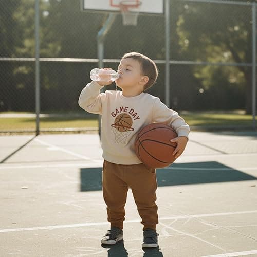 Fufuriprefer Toddler Baby Boy Basketball Outfit Game Day Long Sleeve Sweatshirt Solid Jogger Pant Set Spring Clothes thumbnail 2