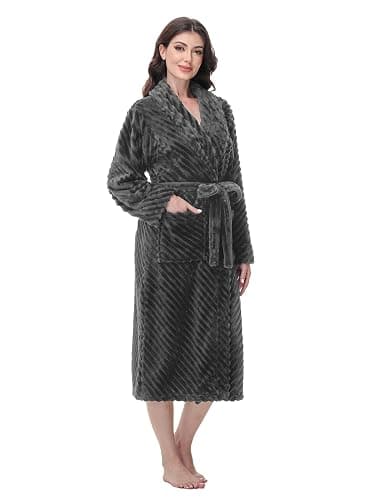 Yurhap Premium Robes for Women - Super Soft Cozy Fleece Womens Robe Plush Long Bathrobe - Image 1