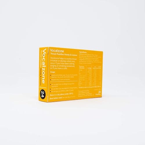 Vocalzone Throat Pastilles Honey & Lemon 24 - For Sore Throats and Hoarseness When Overusing Your Voice. Produced and sold in the United Kingdom since 1912 thumbnail 2