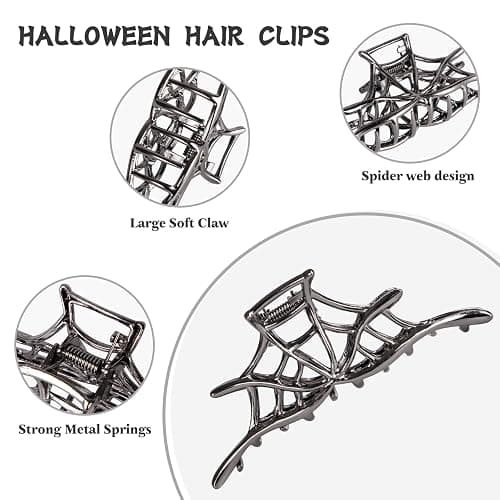 4 Pcs Metal Spider Hair Claw Clips for Women, Goth Hair Accessories, Halloween Gifts for Women thumbnail 5