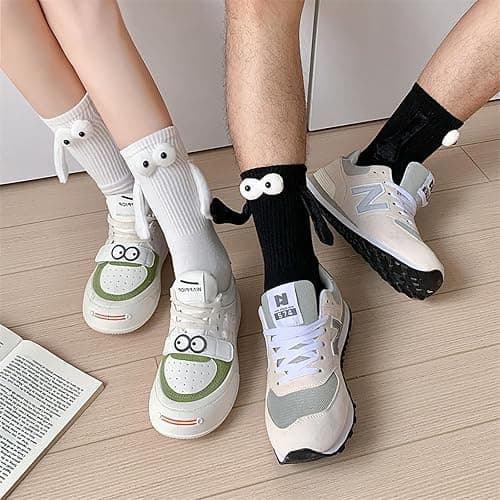 2 Pairs Magnetic Holding Hands Socks Funny Couple Gifts, Best Friend, Engagement, Anniversary, Teens Gag Cute Weird Stuff thumbnail 3