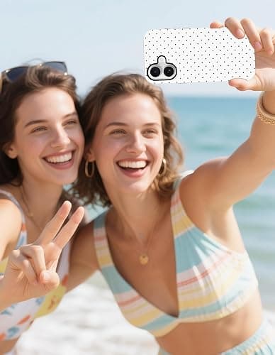 Jusy Compatible with MagSafe Polka Dot Case for iPhone 16e/17e, Cute Aesthetic Polka Dots Magnetic Phone Case, Soft TPU and Hard PC Protective Phone Cover for Women Girls (Matte) - White thumbnail 7