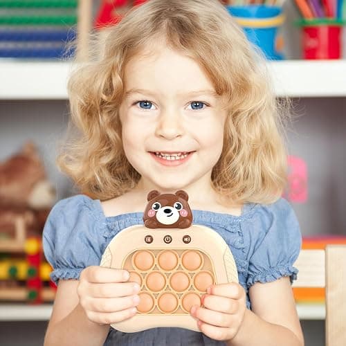 Intoypad Pop The Target! Handheld Speed Push Game Machine: A Fun Multiplayer Game for Family. Sensory Fidget Toy Christmas Toys Gifts for 6 7 8 9 10 11 12 Years Old Kids Road Trip Car Games Kids Bear thumbnail 2