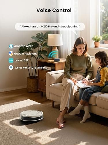 Lefant M210 Pro Robot Vacuum, Strong 2200Pa Suction, 120 Min Runtime, Super Slim Thin, Low Noise, Self-Charging, Wi-Fi/App/Alexa Control, Ideal for Pet Hair & Hard Floors thumbnail 7