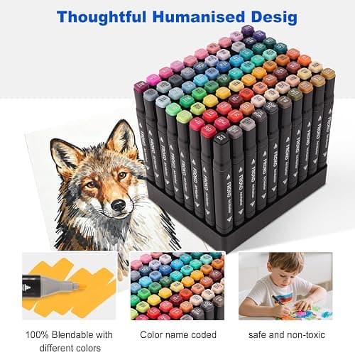 FROKO Alcohol Markers, 80 Colors Dual Tip Art Marker,Coloring Marker, markers for adult coloring books no bleeding thumbnail 3