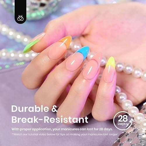 Beetles Gel Nail Tips Medium Almond Etch X, 12 Sizes 288 PCS | Half Matte Press on False Nail Tips Clear Acrylic Nails Extension Glue on Nails DIY Gift for Women thumbnail 4