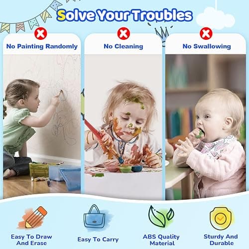 Kikidex Magnetic Drawing Board, Toddler Girl Toys for 1-2 Year Old, Doodle Board Pad Learning and Educational Toys for 1 2 3 Year Old Baby Kids Birthday Gift(Light Blue) thumbnail 3
