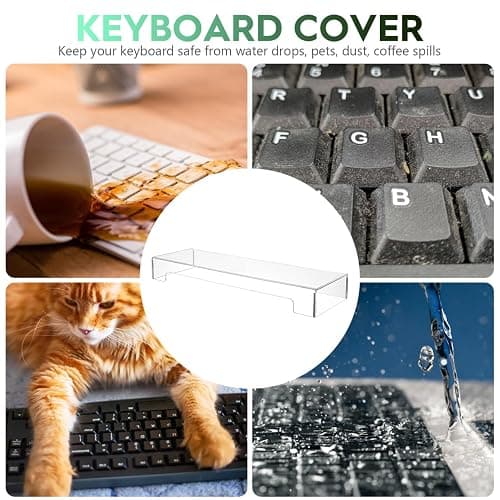 Gadpiparty Clear Acrylic Keyboard Dust Cover Protector for 104-Key Mechanical Keyboards Waterproof Spill Resistant Keyboard Cover for Home Office Use 18.7 X 5.91 Inches thumbnail 4