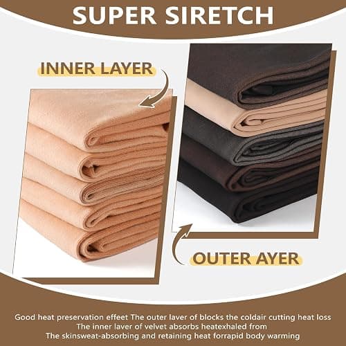 DancMolly Fleece Lined Tights Women Plus Size Fake Translucent Warm Thick Thermal Legging High Waisted Winter Sheer Pantyhose thumbnail 4