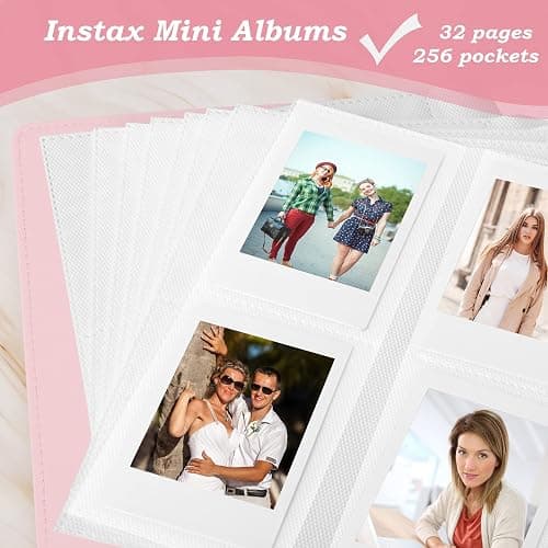 256 Pockets Photo Album for Fujifilm Instax Mini LiPlay 12 11 9 8 40 Evo 7S Instant Camera/Mini Link Printer, Polaroid Snap Touch PIC-300 Z2300 Mint Zip Instant Camera Printer(Baby Pink) thumbnail 4