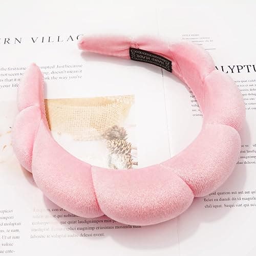 Ayesha Spa Headband for Women Sponge Headband for Washing Face Clouds Soft Hairband Skincare Makeup Headbands for Women Girls Shower Makeup Skincare (Pink) thumbnail 5