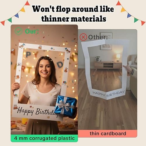 40 x 30 Inch Large Photo Booth Frame Selfie Frame,Blank DIY Cutout Props for Birthday,Wedding Photo Prop,Graduation Photo Booth Picture Frame,Party Supplies thumbnail 5