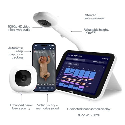 Nanit Smart Baby Video Monitor System with Floor Stand & 8" Display Screen | Crystal-clear video, Real-time notifications, Sleep insights thumbnail 2