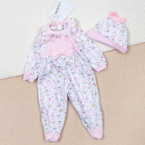 2Pcs Medylove Reborn Baby Dolls Girls Clothes 16-18 inch Newborn Reborn Doll Pink Outfit 17 inch Doll Printed Baby Jumpsuit thumbnail 2