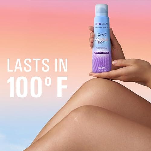 Secret Aluminum Free Whole Body Deodorant Spray for Women, 72hr Sensitive Freshness & Odor Defense, PH Balanced, Invisible Protection, Safe to Use Everywhere, Fresh Lilac & Waterlily Scent, 3.5 oz thumbnail 4