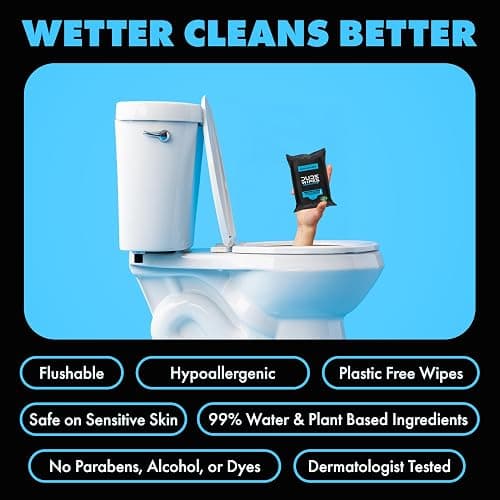 DUDE Wipes Unscented Travel Wipes - 1 pack (18 Count) - Extra-Large Adult Flushable Wipes for Sensitive Skin - Infused with Vitamin E and Aloe - Septic and Sewer Safe thumbnail 3