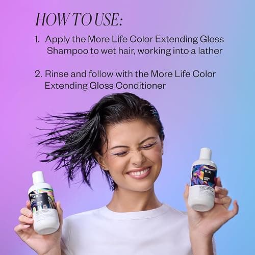 IGK Shampoo & Conditioner - MORE LIFE - Hair Color Extending Set - Adds Shine, Reduce Color Loss, Deep Cleansing Haircare Bundle - 2 Bottles - 8 fl oz each thumbnail 5