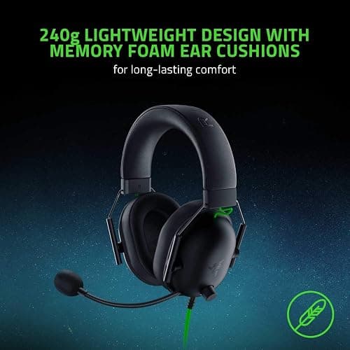 Razer BlackShark V2 X Gaming Headset: 7.1 Surround Sound - 50mm Drivers - Memory Foam Cushion - For PC, PS4, PS5, Switch - 3.5mm Audio Jack - Black thumbnail 6