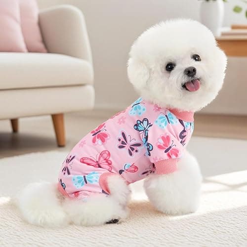 XPUDAC 4 Pack Dog Pajamas Soft Strechy Summer Dog Pjs Puppy Clothes for Small Medium Dogs Boy Girl Cat Pet Outfits, M thumbnail 4